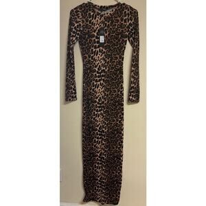 NWT XS Fashion Nova Leopard Dress